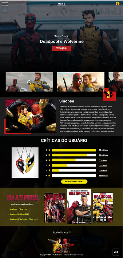 Landing page | deadpool e wolverine graphic design illustration la landing page ui ux