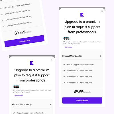 Mobile Pricing Paywall design mobile ui ux design