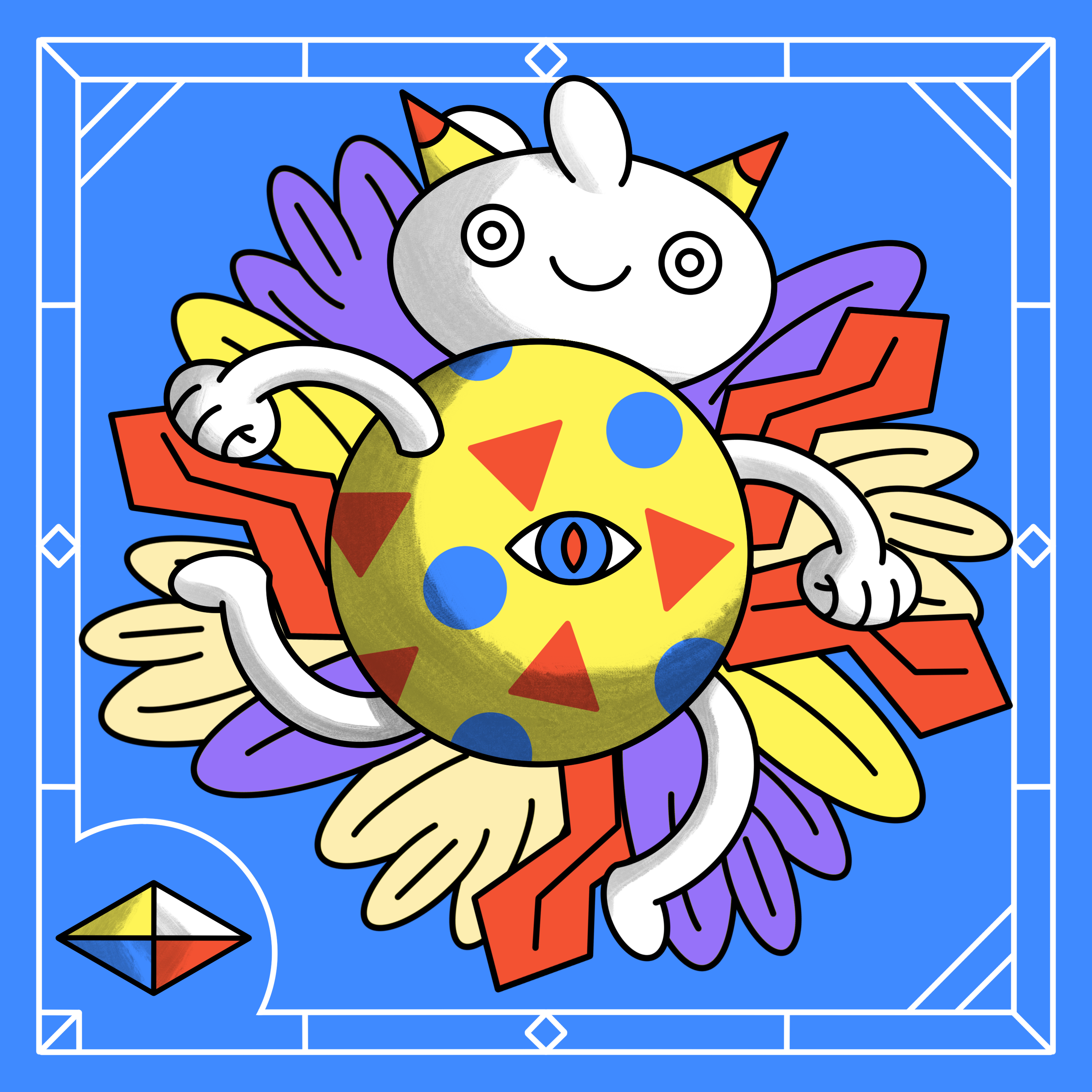Geometry character colorful geometry illustration monster procreate
