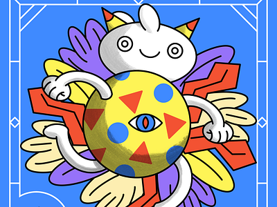 Geometry character colorful geometry illustration monster procreate