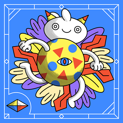 Geometry character colorful geometry illustration monster procreate