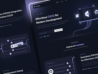 Dark-Themed Web Design cicd creative deploy design layout logo pipeline product ui ux webdesign