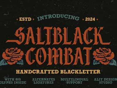 Salt Black Combat blackletter design font fonts letteing typeface