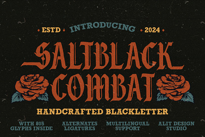 Salt Black Combat blackletter design font fonts letteing typeface