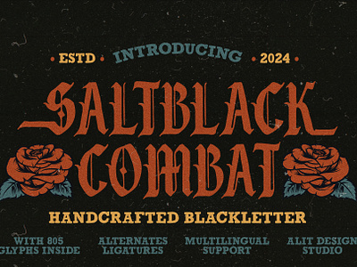 Salt Black Combat blackletter design font fonts letteing typeface