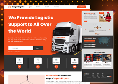 Modern Logistic Website Design branding design figma graphic design logistic minimalistic design modern ui ui design unique design ux design ux ui web design website