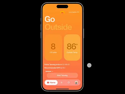 Rays Product Design apple beach figma google hourly ui ios location orange product design red sun tanning app temperature timer toggle tracking ui ux weather yellow