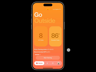 Rays Product Design apple beach figma google hourly ui ios location orange product design red sun tanning app temperature timer toggle tracking ui ux weather yellow