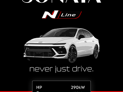 Hyundai Sonata N Line Poster cars fun graphics illustration logo