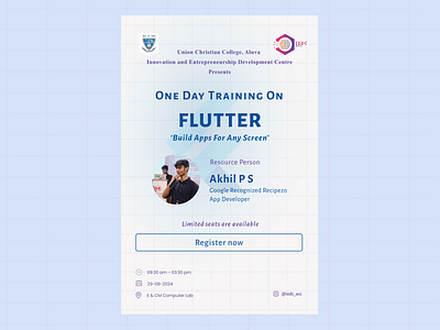 Flutter Workshop Poster design figma graphic design poster