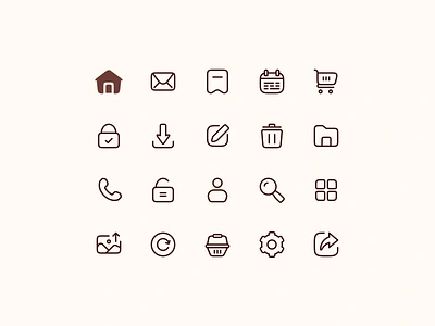 Essentials UI Icons – A Core Set of Must-Have Icons app design bookmark icon branding cart icon essentials icons glyph icons home icon icon design iconography line icons mail icon phone icon settings icon share icon ui ui elements ui icon set ui icons uiux web design