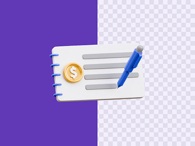 3d Paycheck Icon 3d business finance icon money paycheck