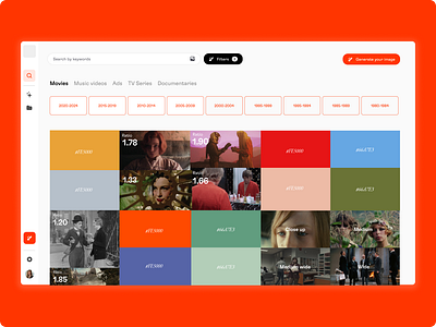 UI Concept for Image Search Platform colour search film filters image image search movie search search platform ui concept