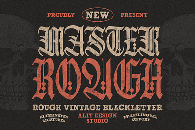 Master Rough Blackletter Typeface blackletter design font fonts letteing typeface vintage