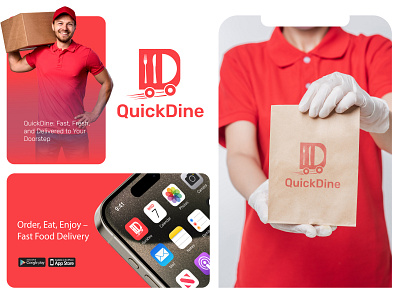 Quick Dine Food Delivery Logo Design(Unused) delivery logos top delivery logo