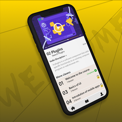 Learning App Vedio Class Page UI UX Design adobe xd branding figma graphic design logo ui ui ux design
