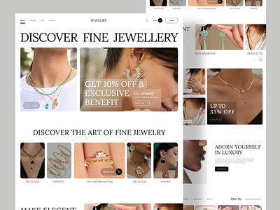 Jewelry Ecommerce Web Design e commarce jewelry jewelry app jewelry landing page jewelry website landing page product product design uiux website