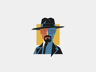 Geometric Illustration Of Walter White breaking bad geometric face geometric portrait graphic design illustration walter white