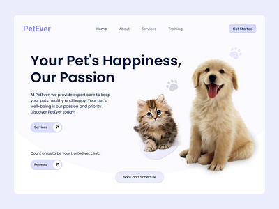 PetEver Landing Page UI Design app design design figma figma design ui ux website design