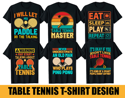 TABLE TENNIS T-SHIRT DESIGN BUNDLE game t shirt design merch by amazon print on demand t shirt design t shirt designer table tennis table tennis t shirt tee shirt tennis t shirt vintage t shirt