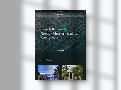 A landing page design for a resort based company. graphic design hotel minimalist web design webdesign