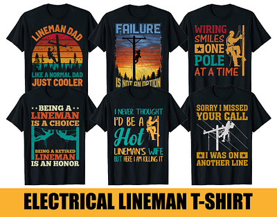 ELECTRICAL LINEMAN T-SHIRT DESIGN BUNDLE lineman t shirt