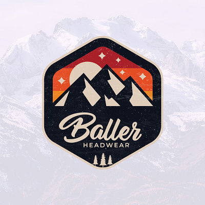 Baller Headwear adventure adventure logo adventure outdoor badge design badge logo graphic designer illustration artist logo designer logo maker logos mountain mountain logo mountaineer outdoor outdoor logo retro logo tshirt designer vintage logo