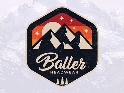 Baller Headwear adventure adventure logo adventure outdoor badge design badge logo graphic designer illustration artist logo designer logo maker logos mountain mountain logo mountaineer outdoor outdoor logo retro logo tshirt designer vintage logo