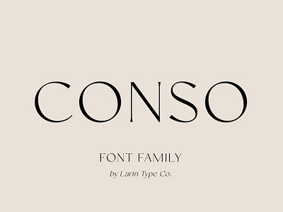 Conso Font Family advertising banner contrast font elegant sans fashion font flyer logo font logotype font luxury font magazine font modern font package packaging poster font sans serif font title font web banner web font webinar slide deck wedding font