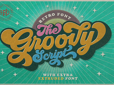 Groovy Retro Font 60s baseball bold calligraphy classic cursive font groovy retro font handlettering handmade lettering retro softball sport sporty typeface vintage wedding