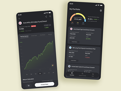 Investment App UI app app design branding design illustration investment app ui logo ui uiux design user interface ux