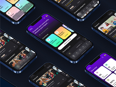 Community welfare app android app community dark mode design ios mobile app social impact ui usarion usarion.com ux