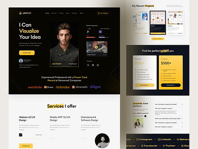 Jack D Portfolio Website Design agencydesign creativedesign designer designinspiration designservices digitalproduct dribbbleportfoliodesign figmadesign freelancer landingpage morderndesign portfolio trending uiuxdesign webdesign