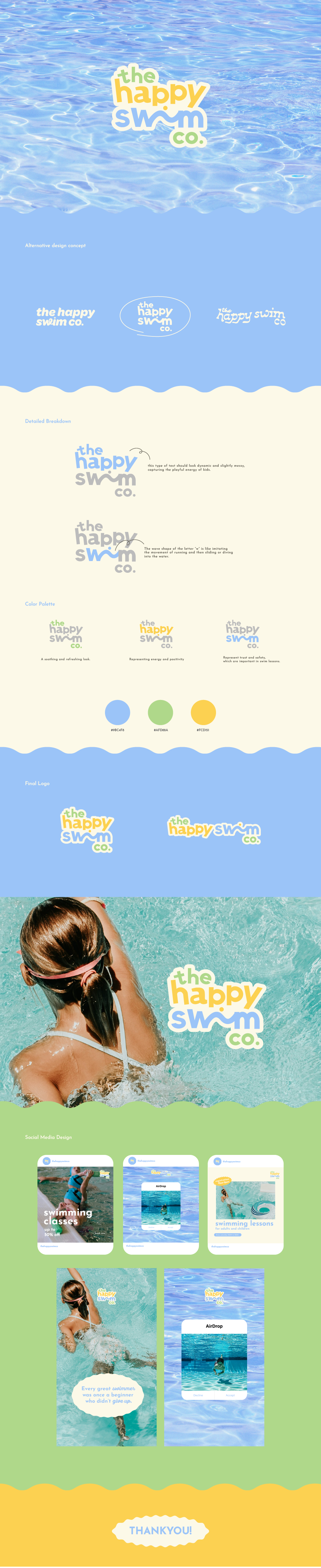 The Happy Swim Co brand identity branding design graphic design kids kids brandung kids logo logo