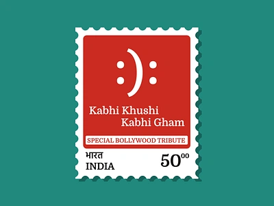 K3G Bollywood Tribute - Stamp art bollywood collection creative design k3g kabhi khushi kabhi gham movie movie stamps postage stamp reimagined series stamp stamp design stamped tribute vibrant