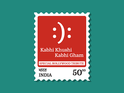 K3G Bollywood Tribute - Stamp art bollywood collection creative design k3g kabhi khushi kabhi gham movie movie stamps postage stamp reimagined series stamp stamp design stamped tribute vibrant