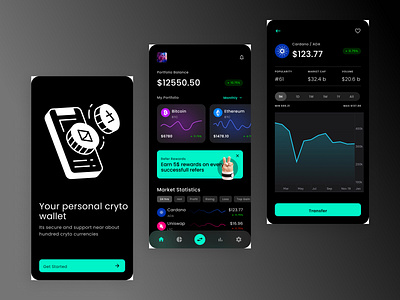 Crypto App UI/UX design app app re design blockchain crypto exchange crypto wallet cryptocurrency figma investment insights market analytics trading alerts uiux wallet integration