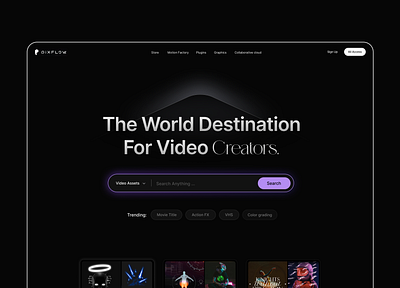 Pixflow.net design homepage ui ux video assets video templates website