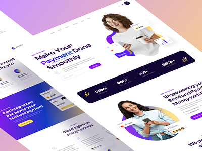 Payment SaaS Landing Pages Exploration apps b2b. saas branding colorful design design inspiration illustration minimal minimalist payment saas landing typogaphy ui ui kit uidesign