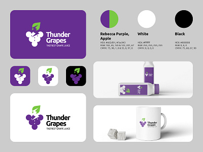 Thunder Grapes Logo business fruits grapes juices logo logos modern simple