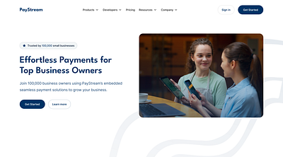 PayStream Homepage - Embedded Payments figma fintech hero landingpage payments productdesign ui uidesign webapp webdesign