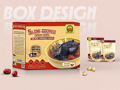 Six-pack Slow Cooked Black Chicken Soup graphic design