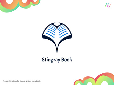 Stingray Book Logo academy animal book brand design brand designer education fish library logo design logo designer logo for sale logo idea logo inspiration logomark logotype ocean school sea stingray zzoe iggi