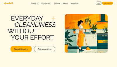 Main screen for cleaning service | ui | ux branding clean cleaning design graphic design illustration logo ui ui ux ux vector visual visual identity web design