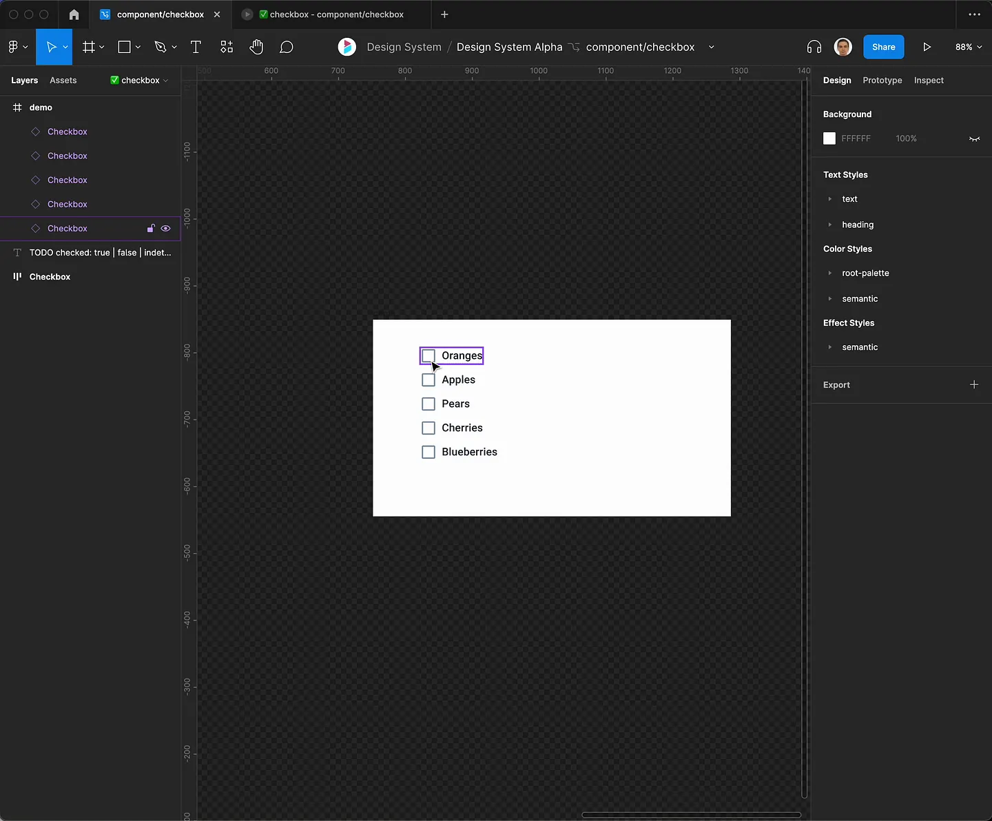 Creating Interactive Survey Designs with Checkboxes in Figma