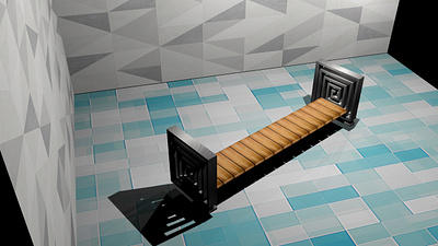 Park bench 3d graphic design