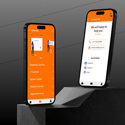 UI UX Design- Courses Page & Contact As Pages Consept. adobe xd branding figma graphic design logo ui ui ux design