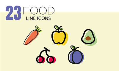 Icons for the fitness app design fitness fruits graphic design healthy food icons illustration vector vegetables