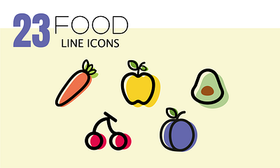 Icons for the fitness app design fitness fruits graphic design healthy food icons illustration vector vegetables