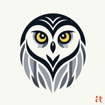 Artistic Logo Inspirations by Aravind Reddy Tarugu #5: Gray Owl aravind art branding clean design digital flat geometric graphic design great gray owl icon logo modern nature reddy tarugu ui ux vector website